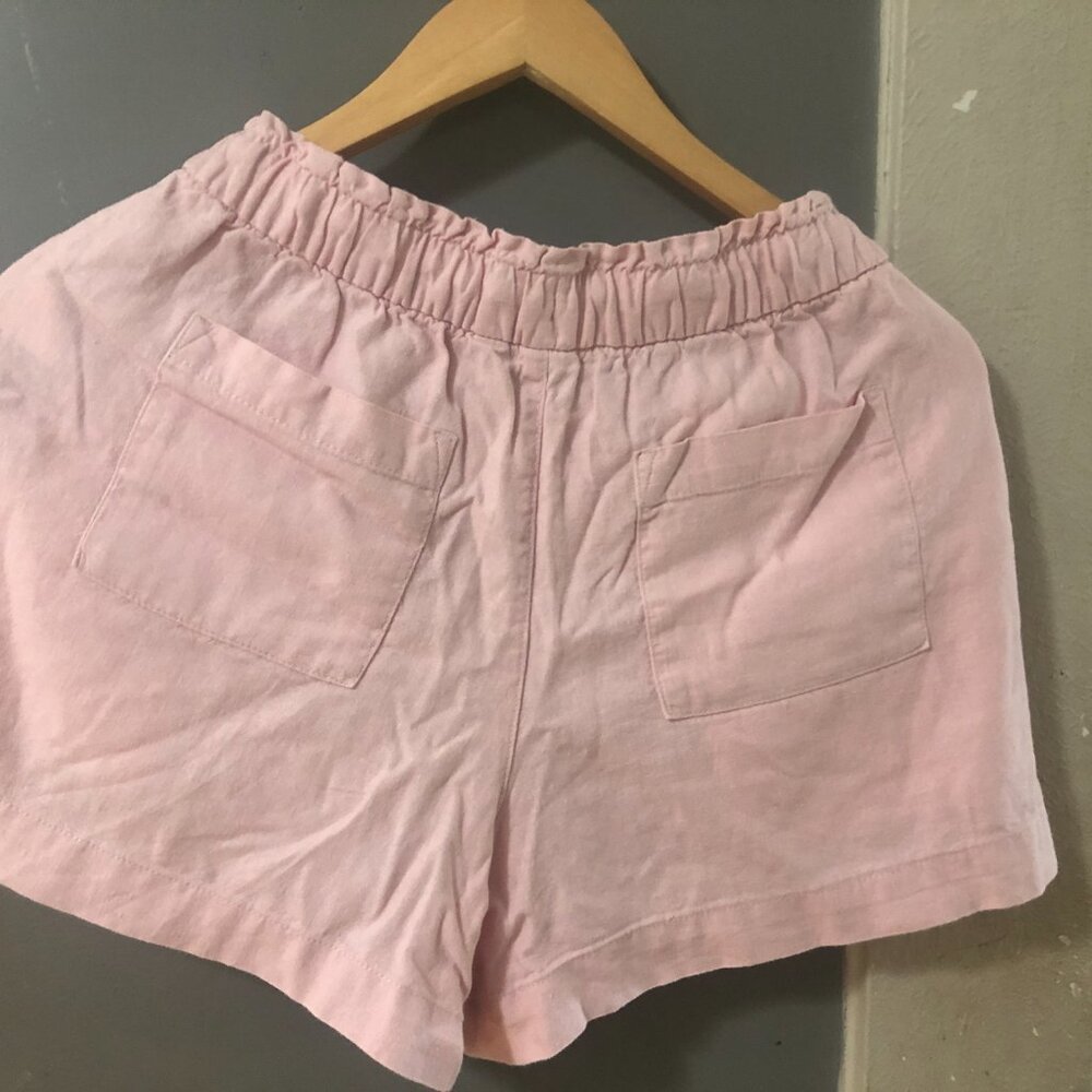 GAP linen blend shorts Size XS petal pink midrise pockets drawstring preppy - Picture 7 of 13
